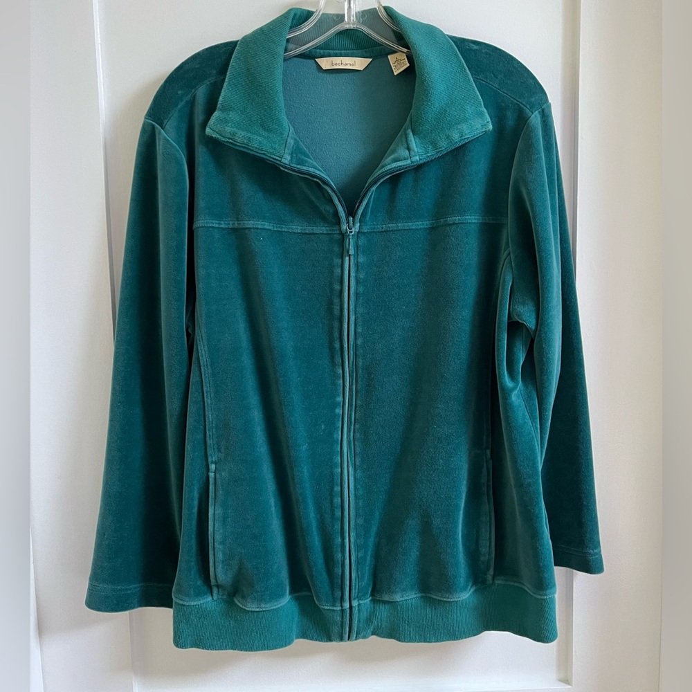Bechamel Teal Velour Zipper Jacket  L